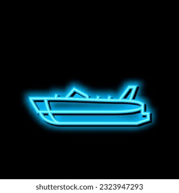 deck boat neon light sign vector. deck boat illustration svg