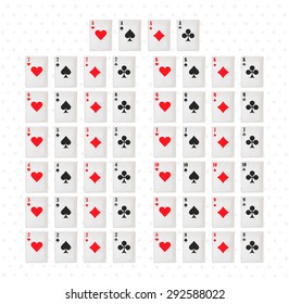 Deck of card. playing cards on white background. poker and casino