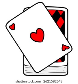 baralho de cartas ilustração mão desenhada vetor isolado