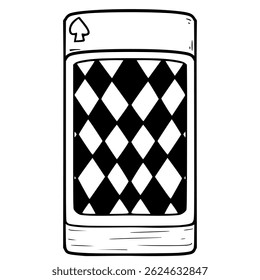 deck of cards illustration hand drawn outline vector