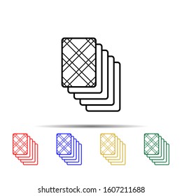 deck of cards on the back multi color style icon. Simple thin line, outline vector of casino icons for ui and ux, website or mobile application