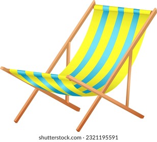 deck chair, beach chair for relaxation, yellow-blue