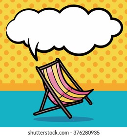 Deck chair color doodle, speech bubble