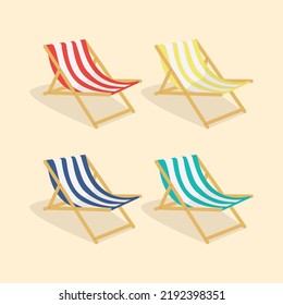 Deck chair design vector flat modern isolated illustration