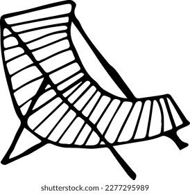 Deck chair hand drawn doodle illustration