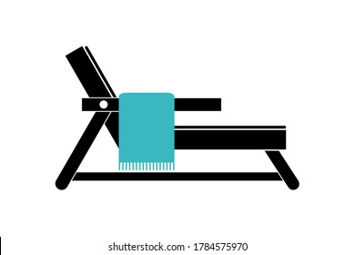 Deck chair icon, relax symbol. Vector illustration in flat modern design.