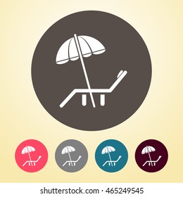 Deck Chair Icon in round shape.
