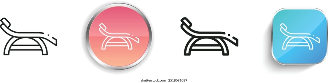 deck chair icon. Thin Linear, Regular and Button Style Design Isolated On White Background