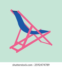 Deck Chair Illustration – Modern Colorful Chair Art