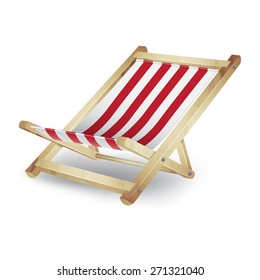 Deck chair isolated on white. EPS10 vector
