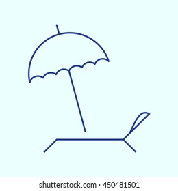 Deck Chair Line icon. Eps-10.