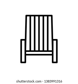 Deck chair Line Icon Vector. Summer holidays at beach or seaside symbol.