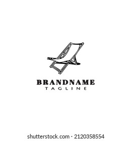 deck chair logo cartoon icon design template black modern isolated vector illustration