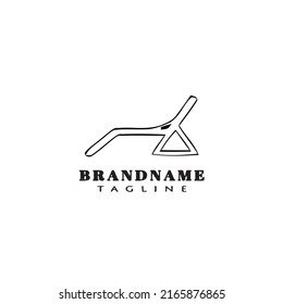 deck chair logo cartoon icon design template black modern isolated vector illustration