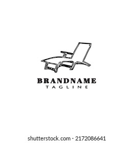 deck chair logo cartoon icon design template black modern isolated vector illustration