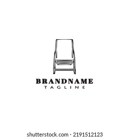deck chair logo cartoon icon design template black modern isolated vector illustration