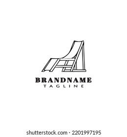 deck chair logo cartoon icon design template black modern isolated vector illustration