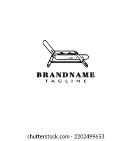 deck chair logo cartoon icon design template black modern isolated vector illustration