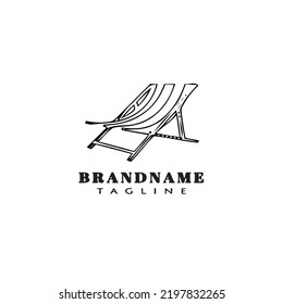 Logo-Design-Vorlage für Liegestühle schwarz, modern, einzelne Vektorgrafik