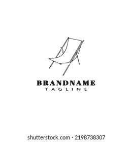 deck chair logo icon design template black modern isolated vector illustration