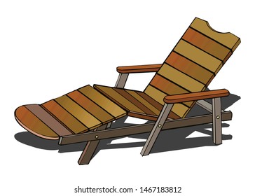 Deck chair on white background