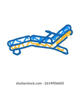 deck chair outdoor furniture doodle icon sketch vector. deck chair outdoor furniture sign. isolated symbol illustration