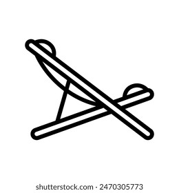 deck chair outdoor furniture line icon vector. deck chair outdoor furniture sign. isolated contour symbol black illustration