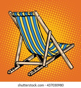 deck chair striped blue beach lounger