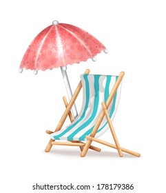 Deck Chair and Umbrella
