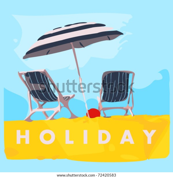 deck chair with umbrella