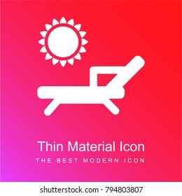 Deck chair under the sun red and pink gradient material white icon minimal design
