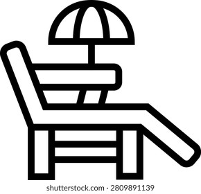 Deck chair Vector Design Icon Style