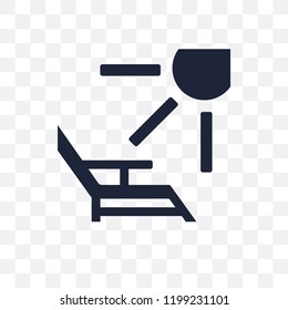 Deck chairs and sun transparent icon. Deck chairs and sun symbol design from Summer collection. Simple element vector illustration on transparent background.