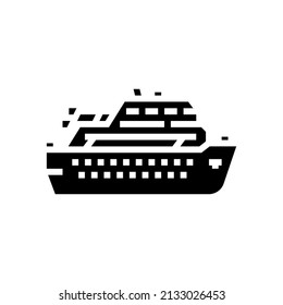 deck cruise ship liner glyph icon vector. deck cruise ship liner sign. isolated contour symbol black illustration