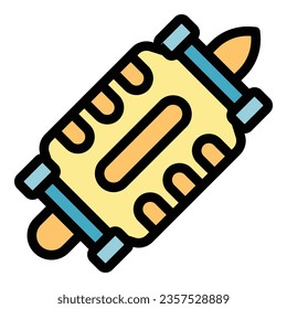 Deck design icon outline vector. Activity skate. Wood surf color flat