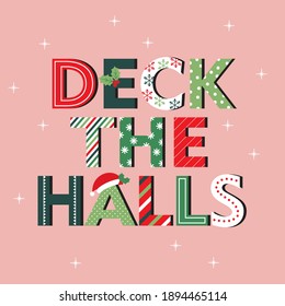 deck the halls christmas greeting card design