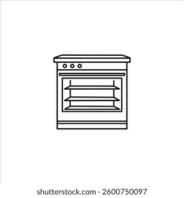 deck oven outline illustration. Oven line illustration.
