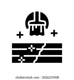 deck and patio repair glyph icon vector. deck and patio repair sign. isolated contour symbol black illustration