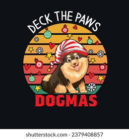 Deck die Pfoten Dogmen Weihnachtsbaum Typografie T Shirt Design Vektor-Datei frei, Dezember, Weihnachten, Weihnachten, Santa-Klausel, Schnee-Mann, Bundle, Zahnarzt 