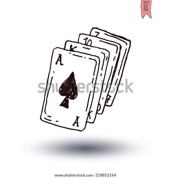 Deck Playing Cards Hand Drawn Vector Stock Vector (Royalty Free) 218852164