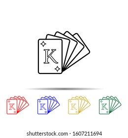 a deck of playing cards multi color style icon. Simple thin line, outline vector of casino icons for ui and ux, website or mobile application