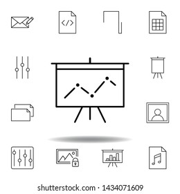 deck presentation statistics outline icon. Detailed set of unigrid multimedia illustrations icons. Can be used for web, logo, mobile app, UI, UX
