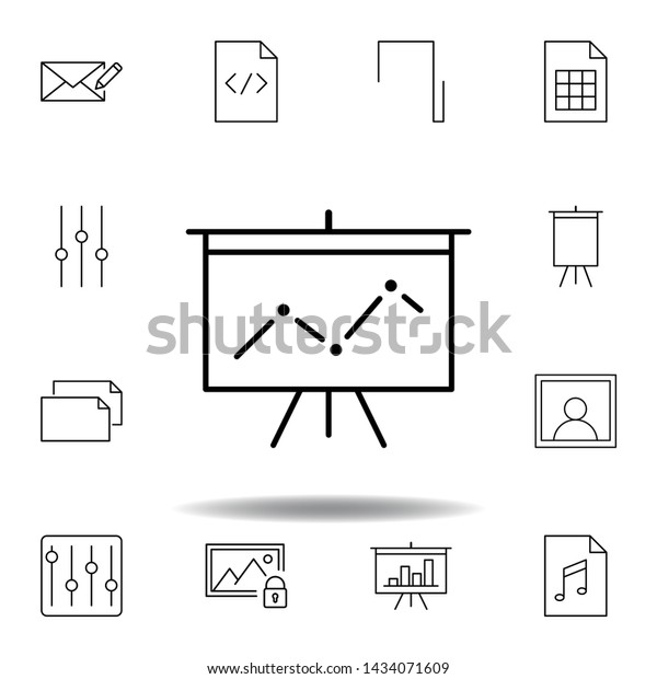 deck presentation statistics outline icon.\
Detailed set of unigrid multimedia illustrations icons. Can be used\
for web, logo, mobile app, UI,\
UX