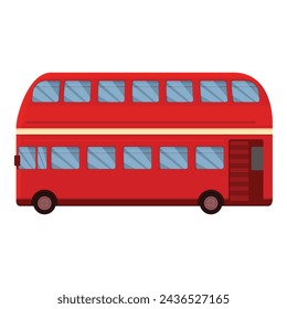 Deck red bus icon cartoon vector. Tourism tourist tour. Public travel britain