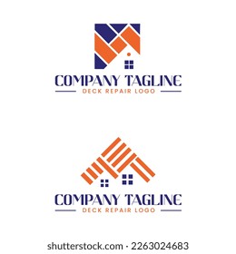 deck repair contractors vector logo