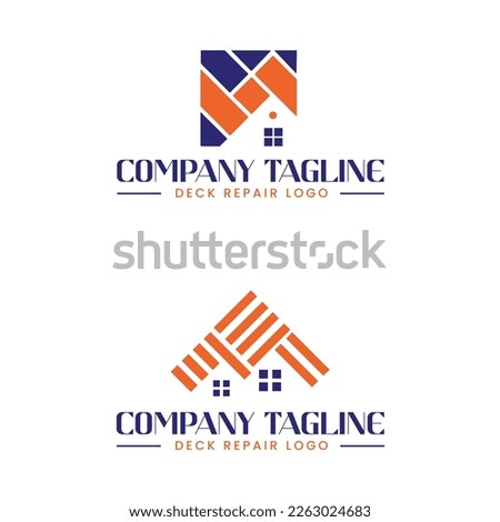 deck repair contractors vector logo