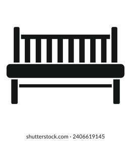 Deck sofa wood icon simple vector. Plan above. Beach garden patio