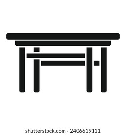 Deck table wooden icon simple vector. Park plan. Home garden patio