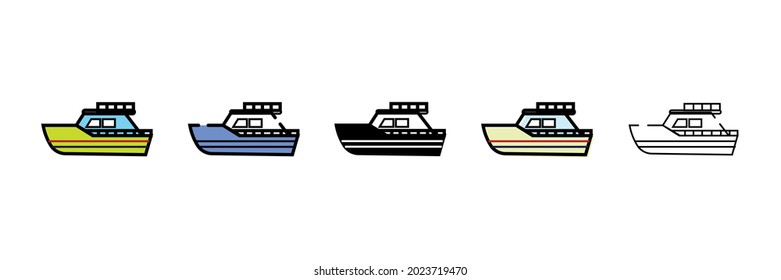 deck yacht vector type icon