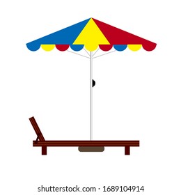 deckchair color with umbrella illustration